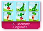 Jeu de memory: les légumes