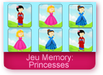 Jeu de memory: Les princesses