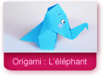 Origami: l'éléphant en papier plié
