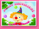 Carte d 'anniversaire enfant: le clown