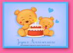 Carte d 'anniversaire: les nounours mignons