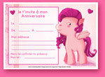 Carte d'invitation d'anniversaire: Mon petit ponney