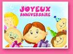 Carte d'anniversaire: les cadeaux, c 'est rigolo!