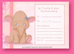 Carton d 'invitation d 'anniversaire: pour les petites filles