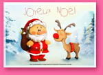 Carte de Noël: le Père Noël