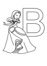 Coloriage des lettres de l'alphabet sur les princesses