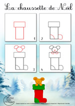 Dessin2_Comment dessiner une chaussette de Noël ?