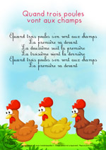 Paroles_Quand trois poules vont aux champs